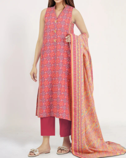 Unstitched Printed Soft Khaddar 3 Piece
