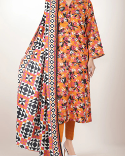 Unstitched Printed Cotton Khaddar 3-Piece