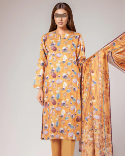 Unstitched Printed Khaddar 3 Piece