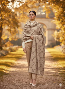 Pashmina Wool Shawl – Warm Beige