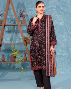 ZESH Printed Airjet Unstitched Khaddar 3 Piece